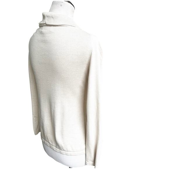 Nieman Marcus Women’s Silk Cashmere Blend Wrap Sweater Cream Size Small - Picture 3 of 13